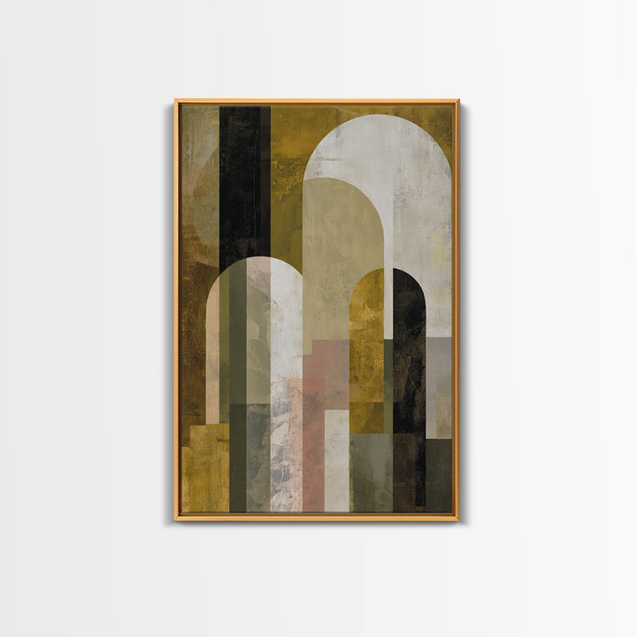 Gold Accented Abstract Arches Canvas Print, Master Bedroom, Contemporary Art, Bedroom Decor, Abstract Art, Sanctuary, MAS-2x3-40