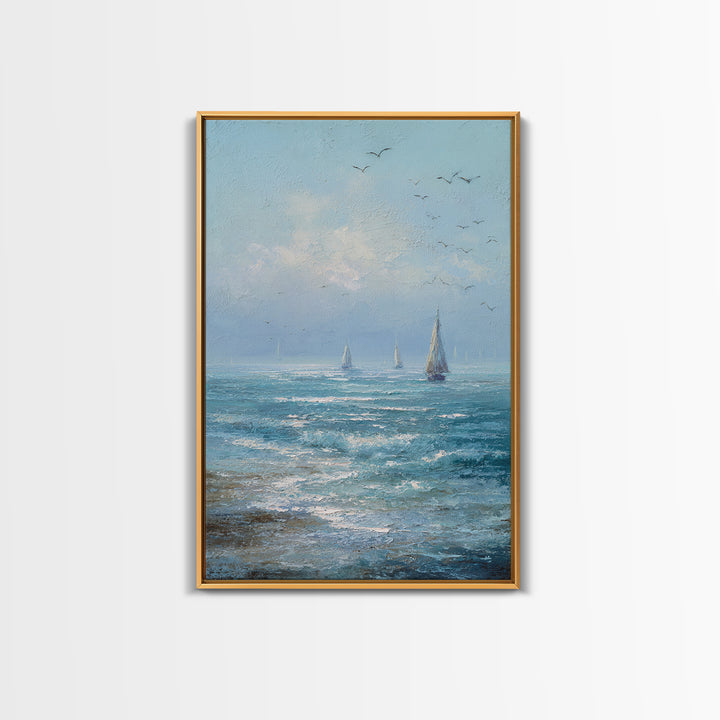 Hotel Coastal Landscape Framed Canvas Print, Master Bedroom, Farmhouse Wall Decor, Bedroom Decor, Fine Art, Sanctuary, MAS-2x3-53