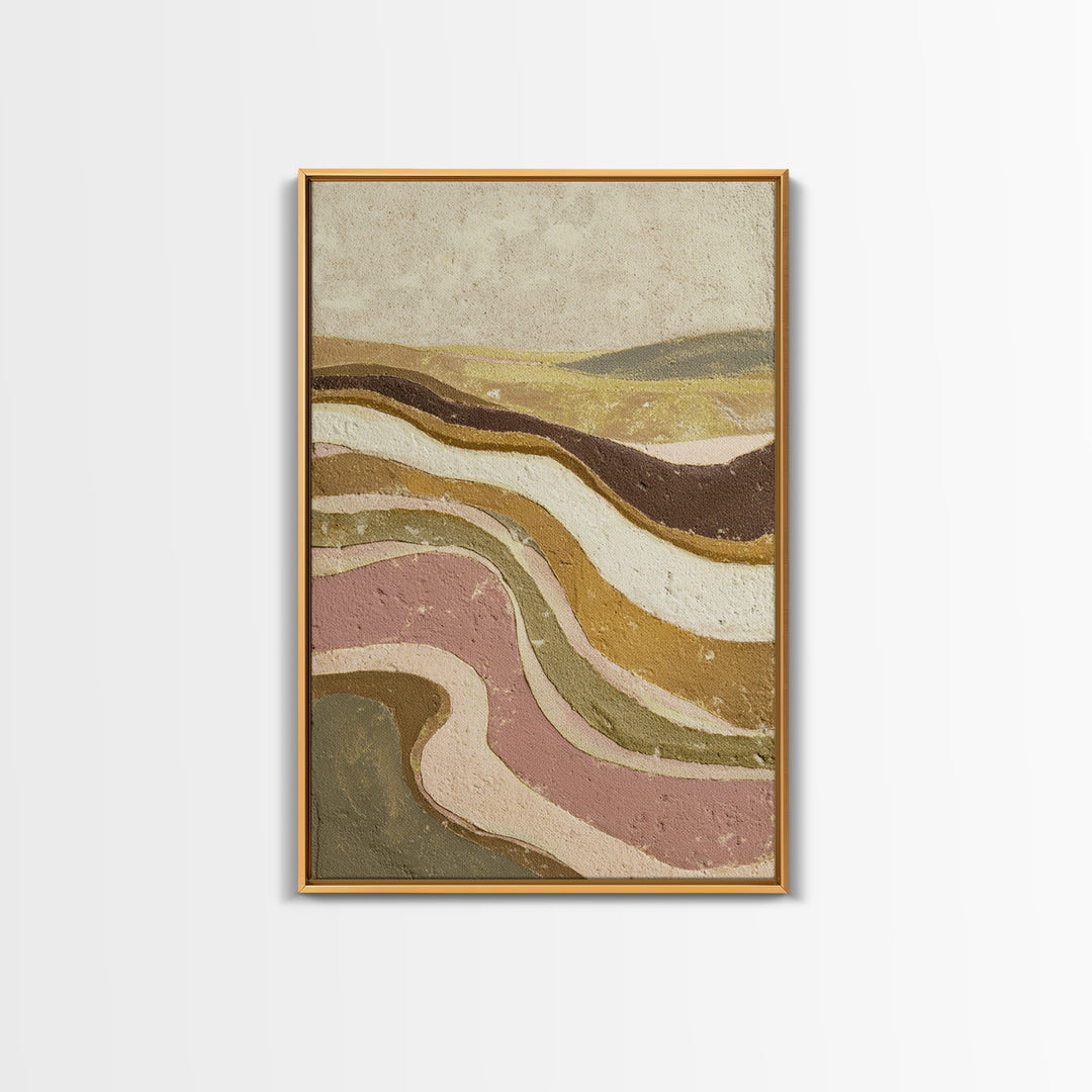 Gold Accented Abstract Arches Framed Canvas Print, Master Bedroom, Wall Art Prints, Bedroom Decor, Abstract Art, Sanctuary, MAS-2x3-64