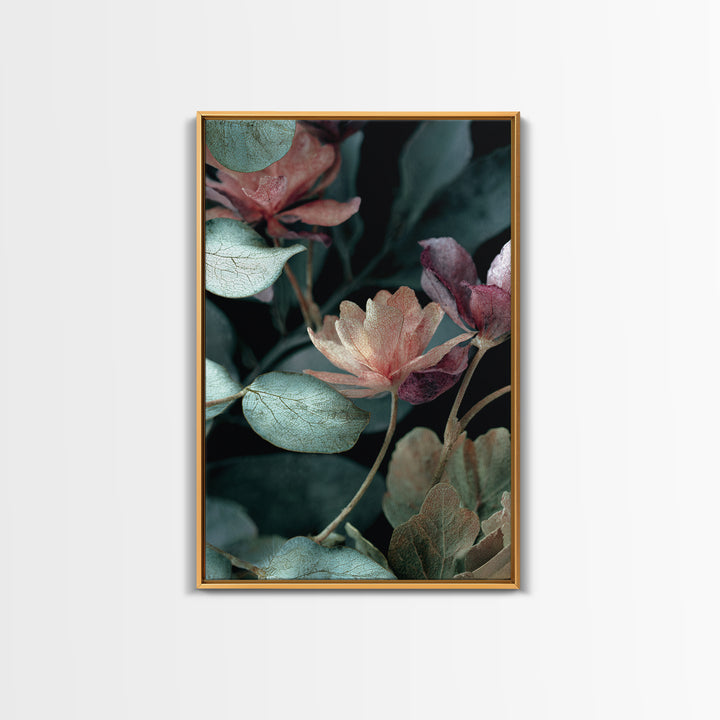 Dreamy Celestial Moon and Botanical Composition Canvas Print, Master Bedroom, Minimalist Wall Art, Bedroom Decor, Sanctuary, MAS-2x3-67