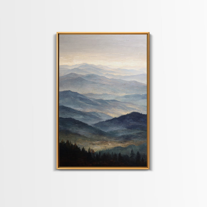 Soft Mountain Ridge Framed Canvas Print, Master Bedroom, Bedroom Prints, Bedroom Decor, Fine Art, Sanctuary, Gallery Decor, MAS-2x3-69