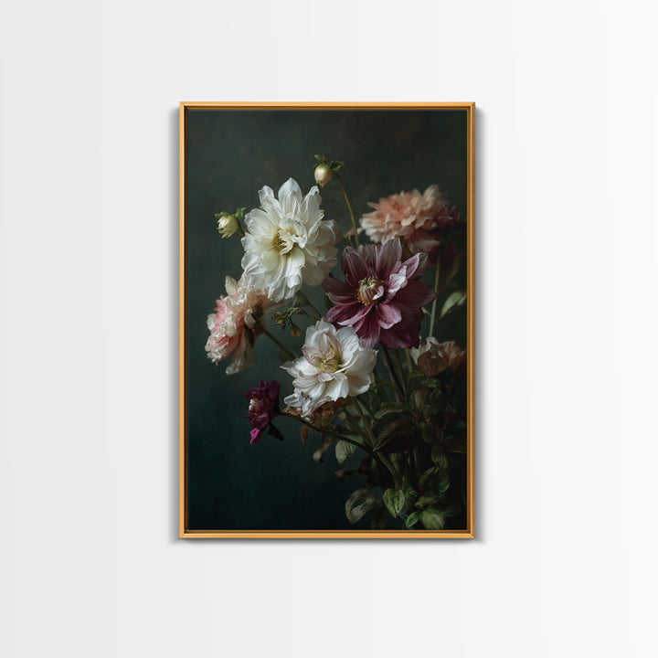 Night Garden with Pale Flowers and Stars Canvas Print, Master Bedroom, Fine Art Print, Bedroom Decor, Watercolor Art, Sanctuary, MAS-2x3-7