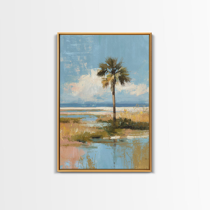 Hotel Coastal Landscape Canvas Print, Master Bedroom, Living Room Prints, Bedroom Decor, Watercolor Art, Sanctuary, MAS-2x3-77
