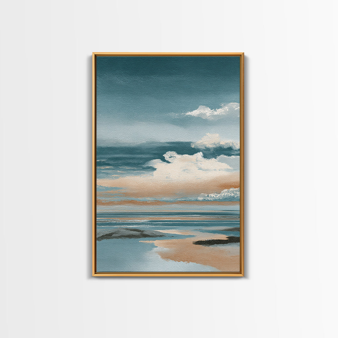 Elegant Moonlit Ocean Horizon Canvas Print, Master Bedroom, Printable Art, Bedroom Decor, Fine Art, Sanctuary, Wall Art Bedroom, MAS-2x3-9