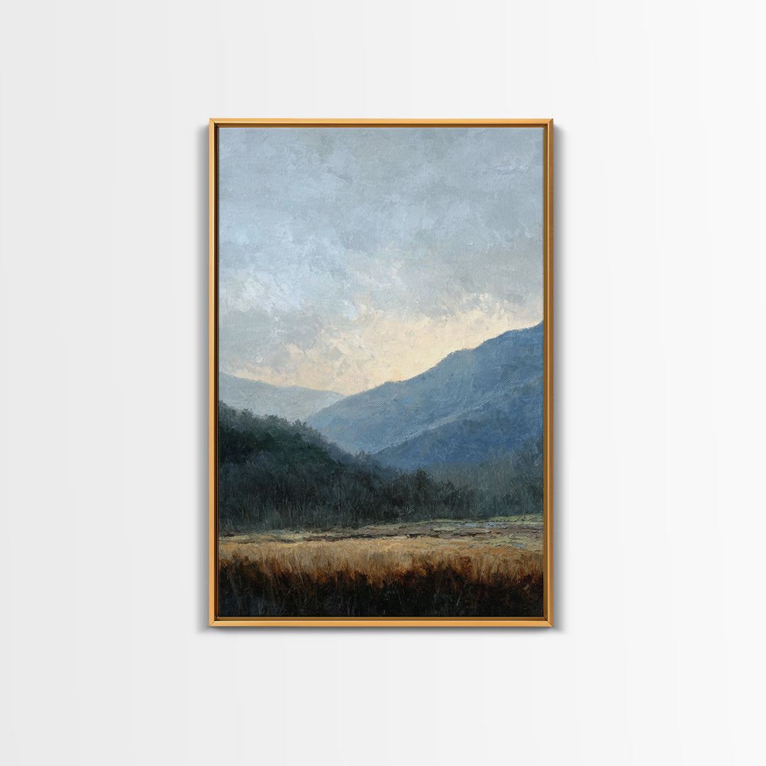 Soft Mountain Ridge Framed Canvas Print, Master Bedroom, Bedroom Prints, Bedroom Decor, Fine Art, Sanctuary, Gallery Decor, MAS-2x3-93