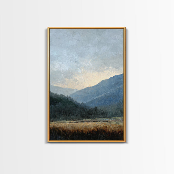 Soft Mountain Ridge Framed Canvas Print, Master Bedroom, Bedroom Prints, Bedroom Decor, Fine Art, Sanctuary, Gallery Decor, MAS-2x3-93