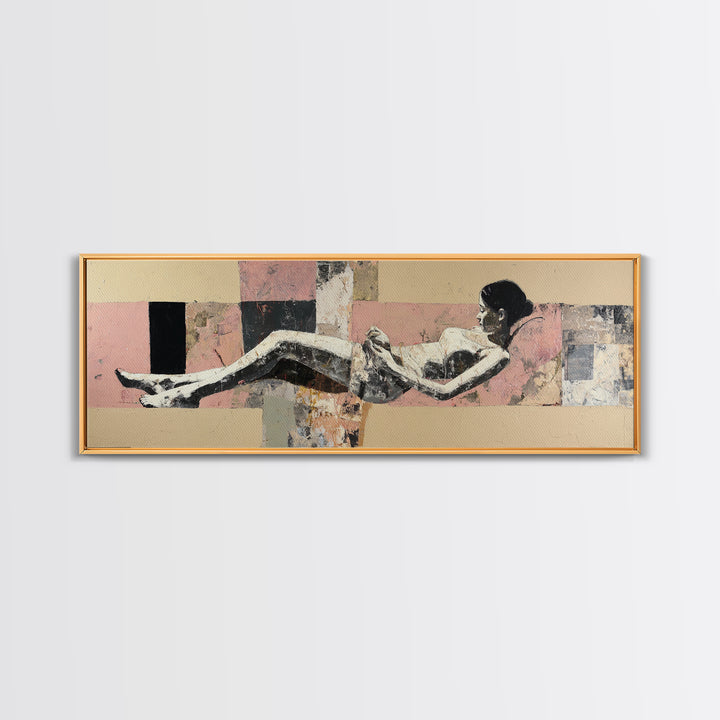 Classical Reclining Figure Implied Through Line Art Canvas Print, Master Bedroom, Modern Decor, Bedroom Decor, Sanctuary, MAS-3x1-14