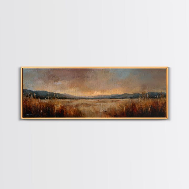 Quiet Desert Dusk Framed Canvas Print, Master Bedroom, Printable Art, Bedroom Decor, Fine Art, Sanctuary, Wall Art Bedroom, MAS-3x1-2