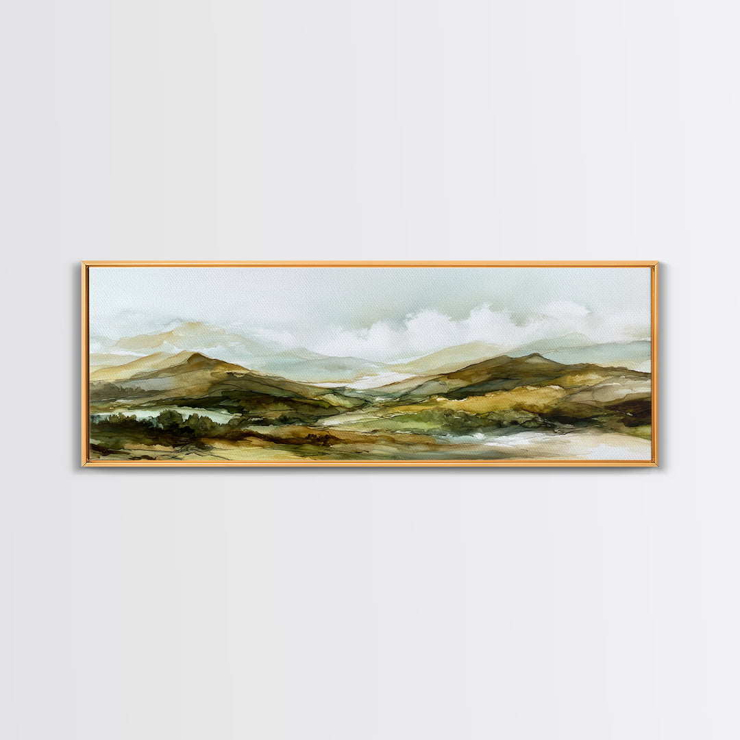 Soft Mountain Ridge Canvas Print, Master Bedroom, Wall Decor Bedroom, Bedroom Decor, Fine Art, Sanctuary, Fine Art Print, MAS-3x1-29