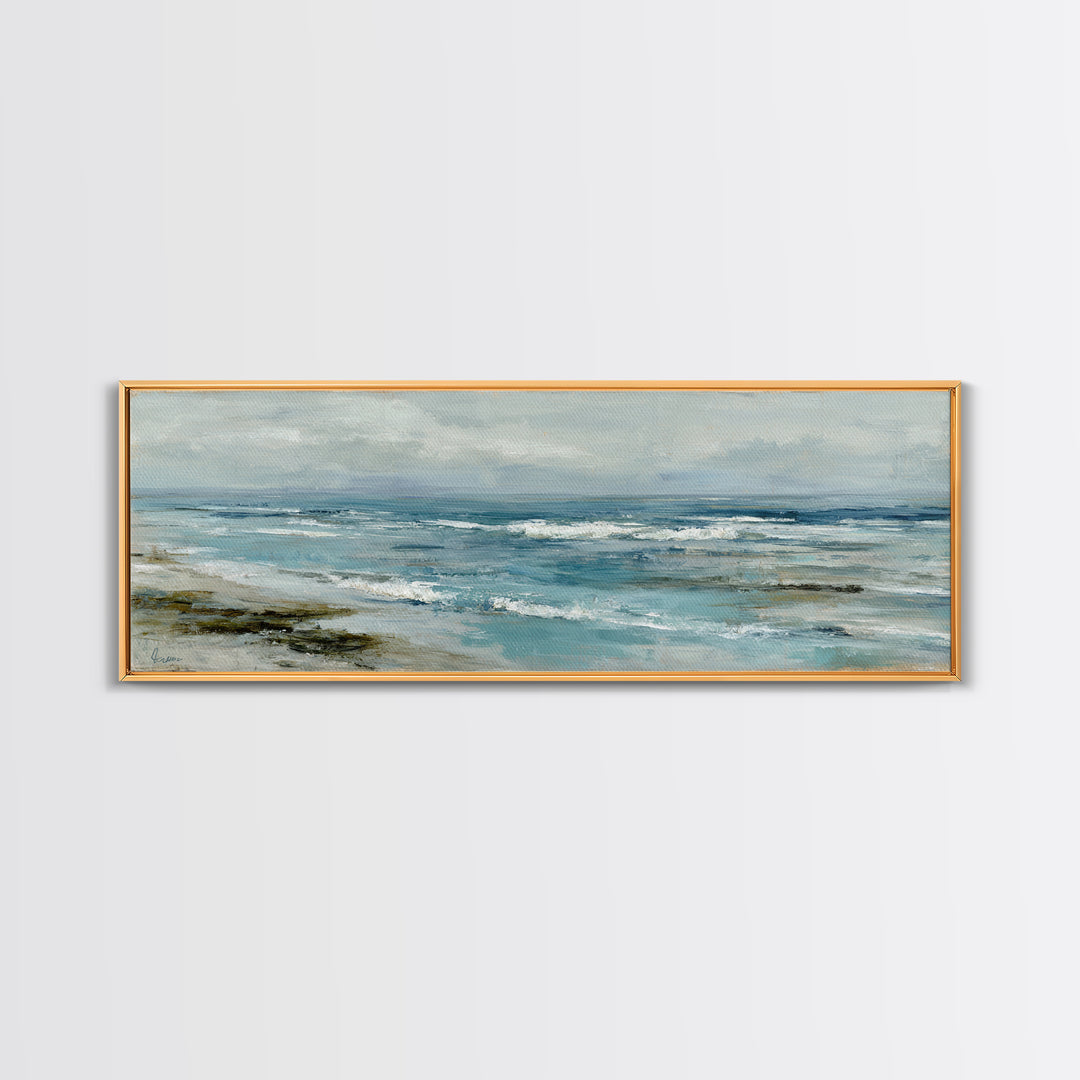 Hotel Coastal Landscape Framed Canvas Print, Master Bedroom, Bedroom, Bedroom Decor, Fine Art, Sanctuary, Boho Decor, MAS-3x1-37