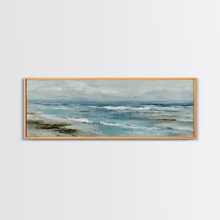 Hotel Coastal Landscape Framed Canvas Print, Master Bedroom, Bedroom, Bedroom Decor, Fine Art, Sanctuary, Boho Decor, MAS-3x1-37
