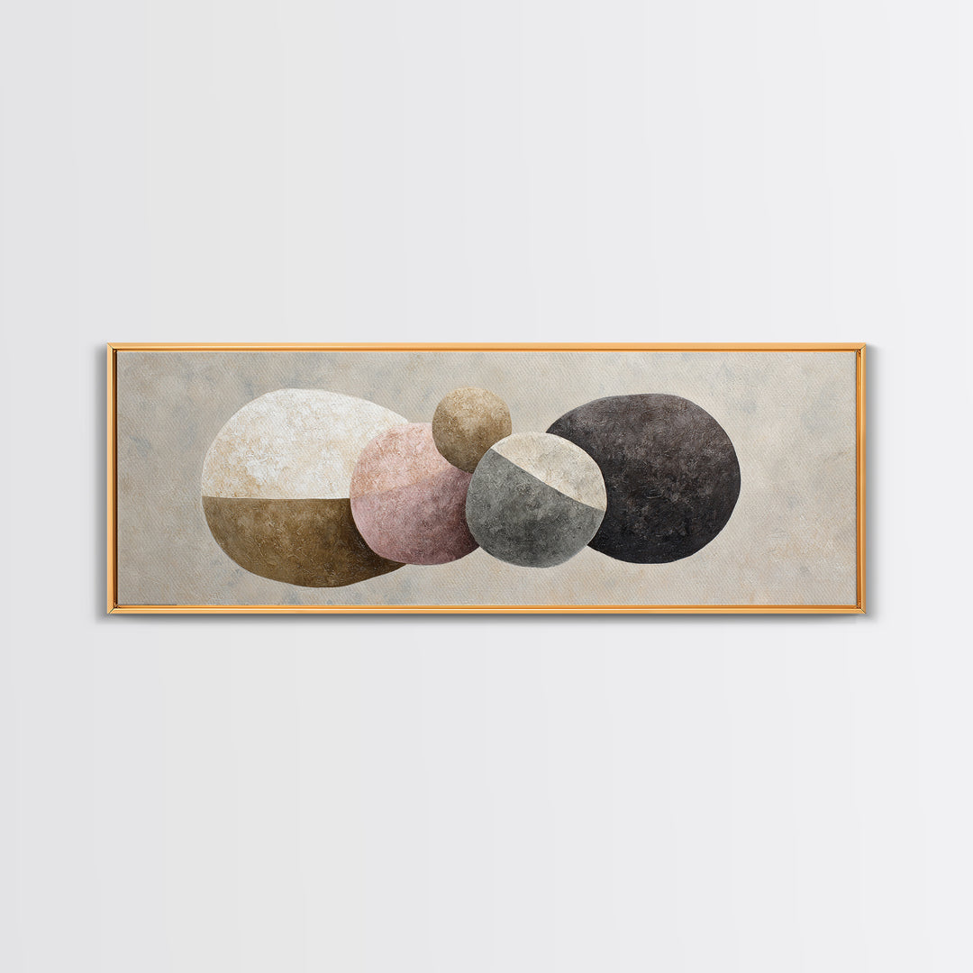 Minimal Stone Shapes Framed Canvas Print, Master Bedroom, Minimalist Decor, Bedroom Decor, Fine Art, Sanctuary, Farmhouse Decor, MAS-3x1-56