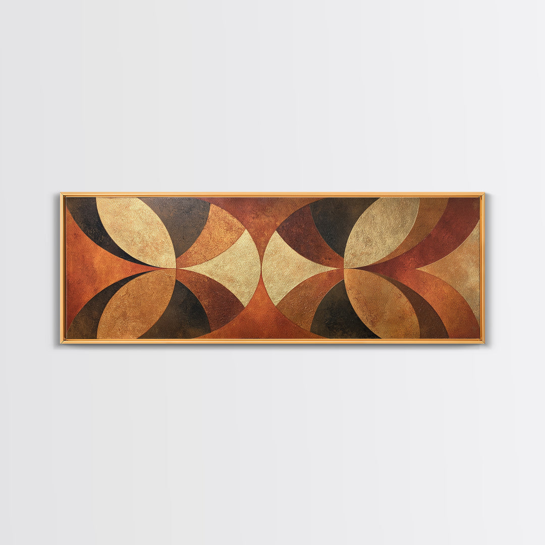 Gold Accented Abstract Arches Framed Canvas Print, Master Bedroom, Wall Decor, Bedroom Decor, Sanctuary, Farmhouse Wall Decor, MAS-3x1-72