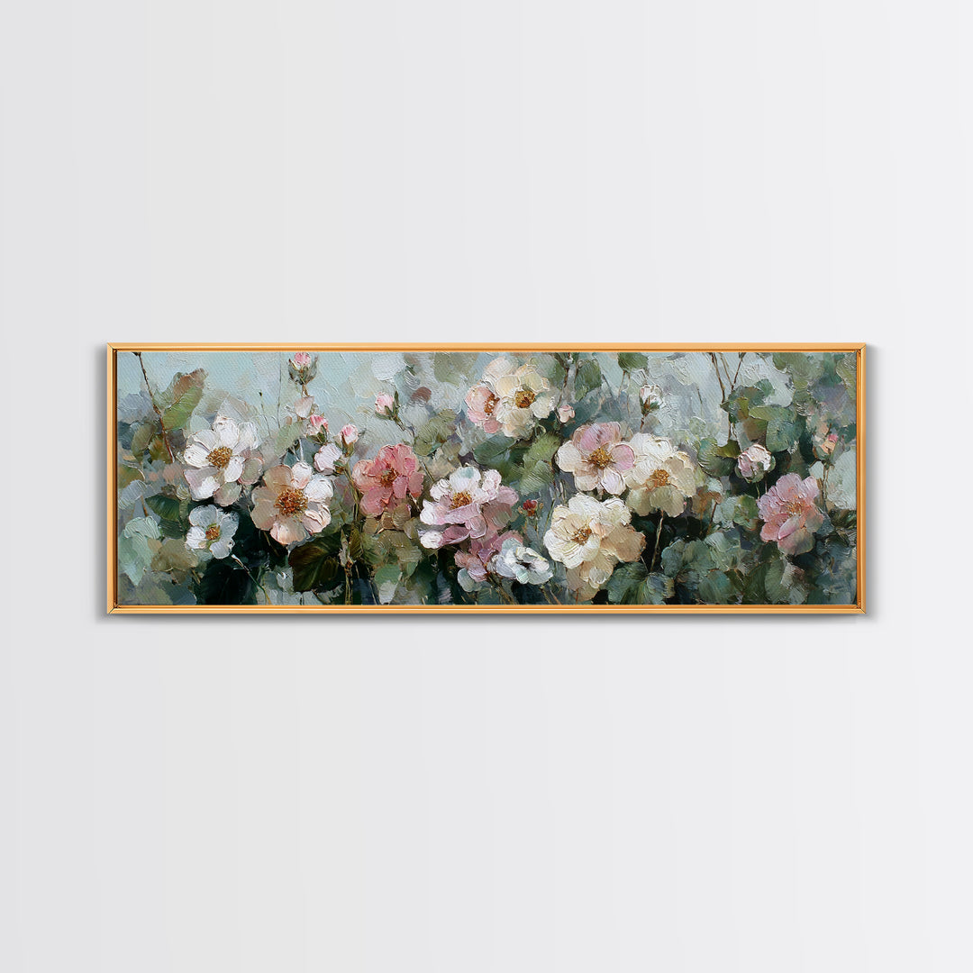 Dreamy Celestial Moon and Botanical Composition Canvas Print, Master Bedroom, Bedroom Wall Decor, Bedroom Decor, Sanctuary, MAS-3x1-75