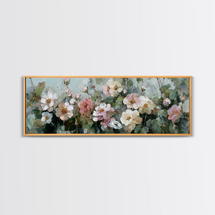 Dreamy Celestial Moon and Botanical Composition Canvas Print, Master Bedroom, Bedroom Wall Decor, Bedroom Decor, Sanctuary, MAS-3x1-75