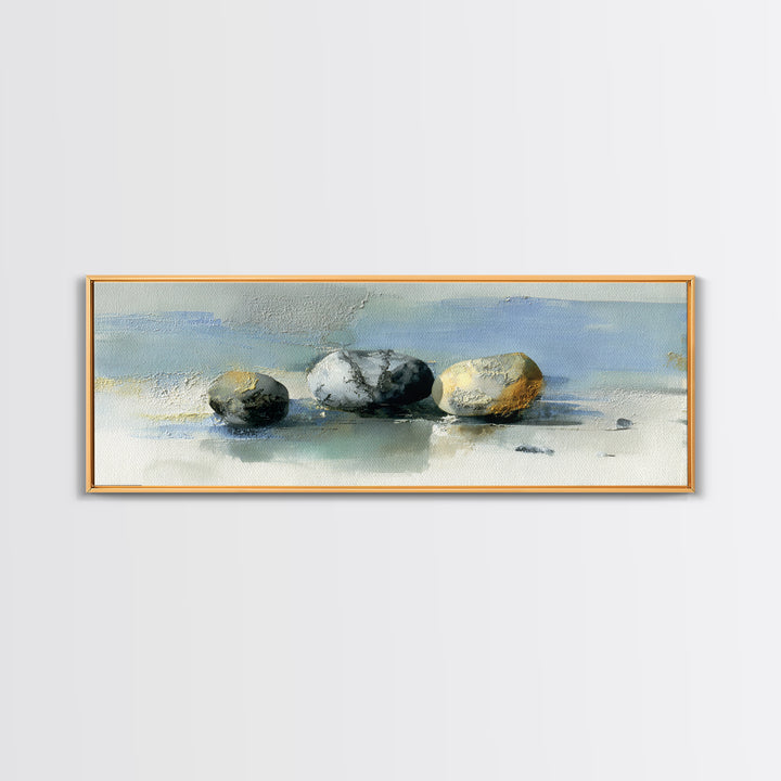 Minimal Stone Shapes Canvas Print, Master Bedroom, Above Bed Wall Art, Bedroom Decor, Abstract Art, Sanctuary, MAS-3x1-8