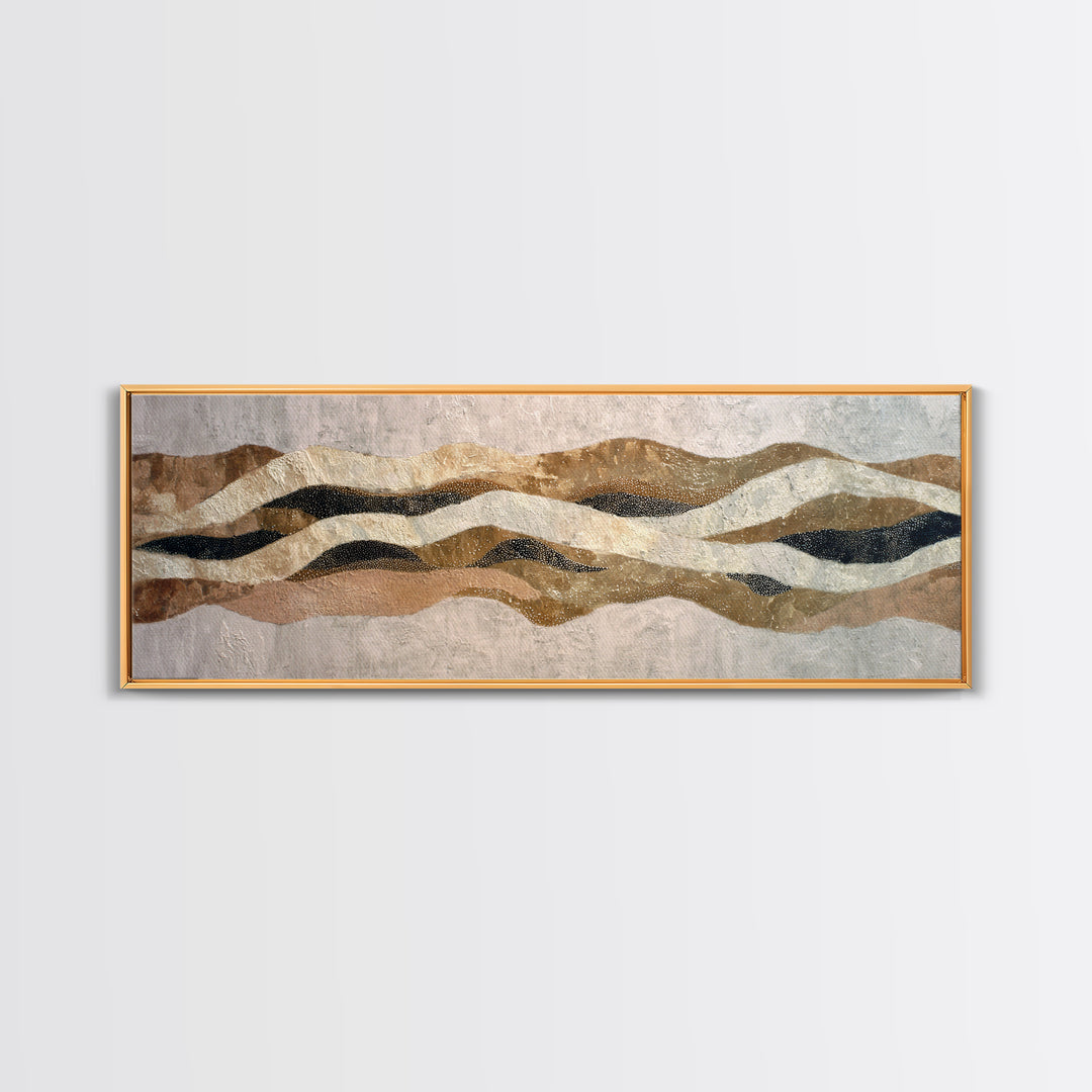 Abstract Wave Forms Framed Canvas Print, Master Bedroom, Bedroom Decor, Abstract Art, Sanctuary, Farmhouse Wall Art, MAS-3x1-84