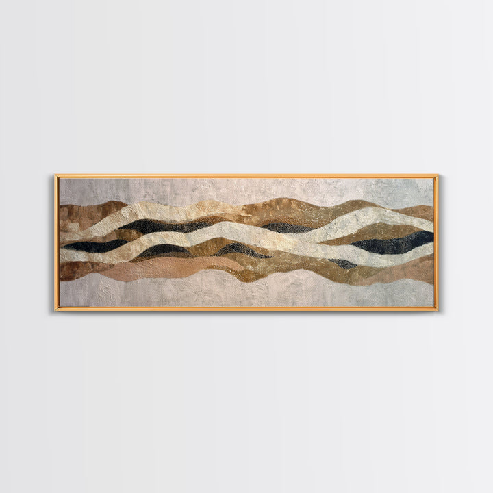 Abstract Wave Forms Framed Canvas Print, Master Bedroom, Bedroom Decor, Abstract Art, Sanctuary, Farmhouse Wall Art, MAS-3x1-84