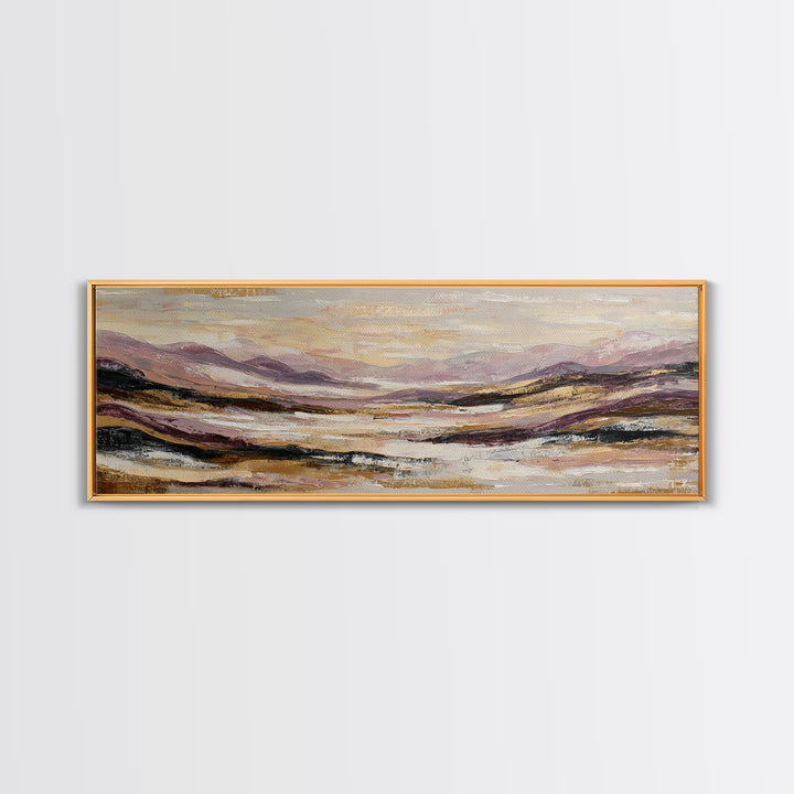 Elegant Moonlit Ocean Horizon Framed Canvas Print, Master Bedroom, Boho Decor, Bedroom Decor, Fine Art, Sanctuary, MAS-3x1-89
