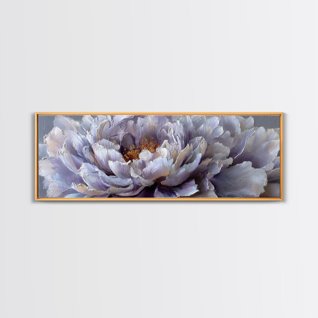 Romantic Neutral Peony Closeup Framed Canvas Print, Master Bedroom, Signs for Home, Bedroom Decor, Fine Art, Sanctuary, MAS-3x1-90