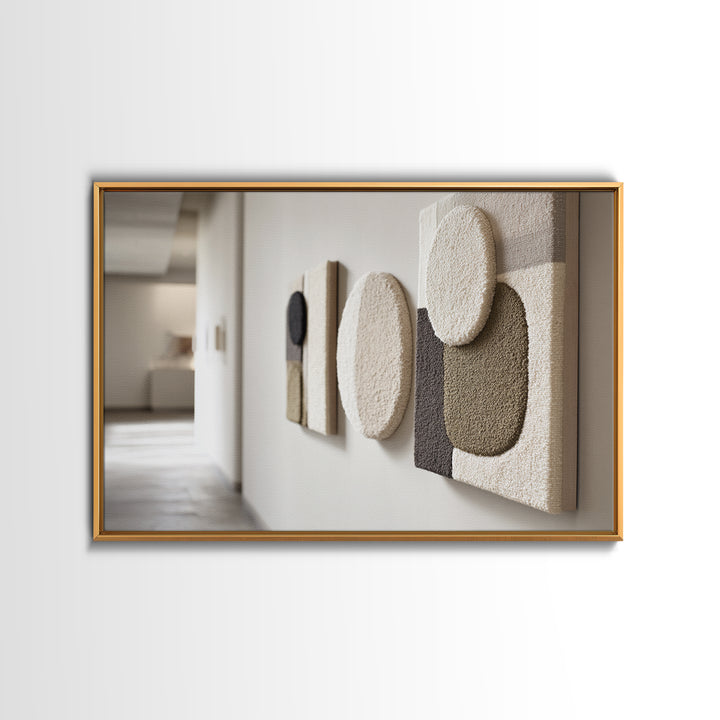 Minimal Stone Shapes Framed Canvas Print, Master Bedroom, Above Bed Wall Art, Bedroom Decor, Abstract Art, Sanctuary, MAS-3x2-20