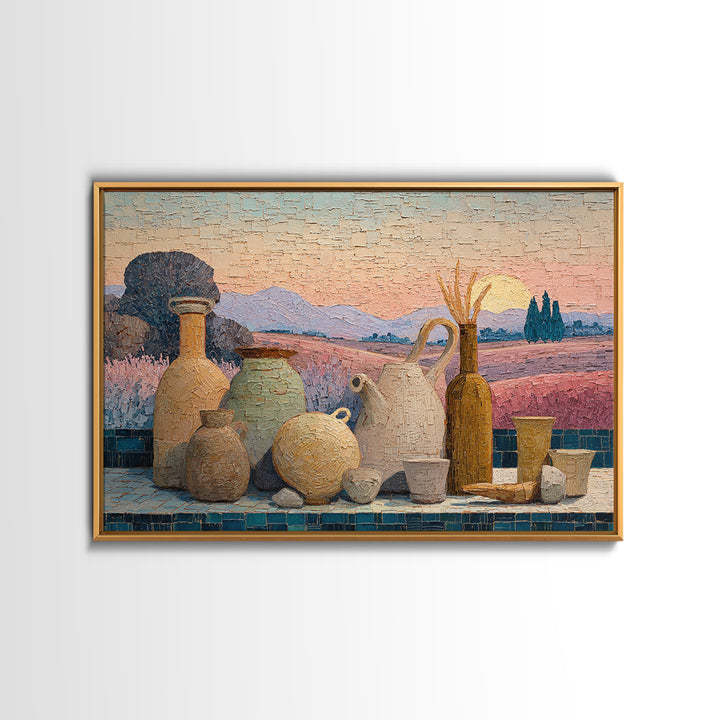 Lavender Field at Twilight Canvas Print, Master Bedroom, Farmhouse Wall Decor, Bedroom Decor, Oil Painting, Sanctuary, MAS-3x2-22