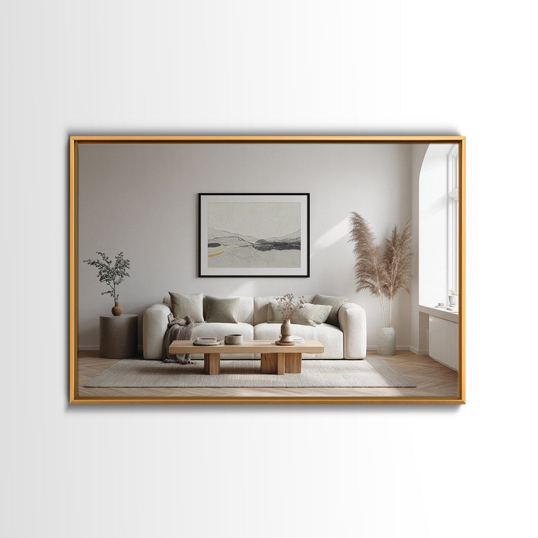 Minimal Two Figure Line Drawing Canvas Print, Master Bedroom, Vinyl Wall Decal, Bedroom Decor, Fine Art, Sanctuary, MAS-3x2-33