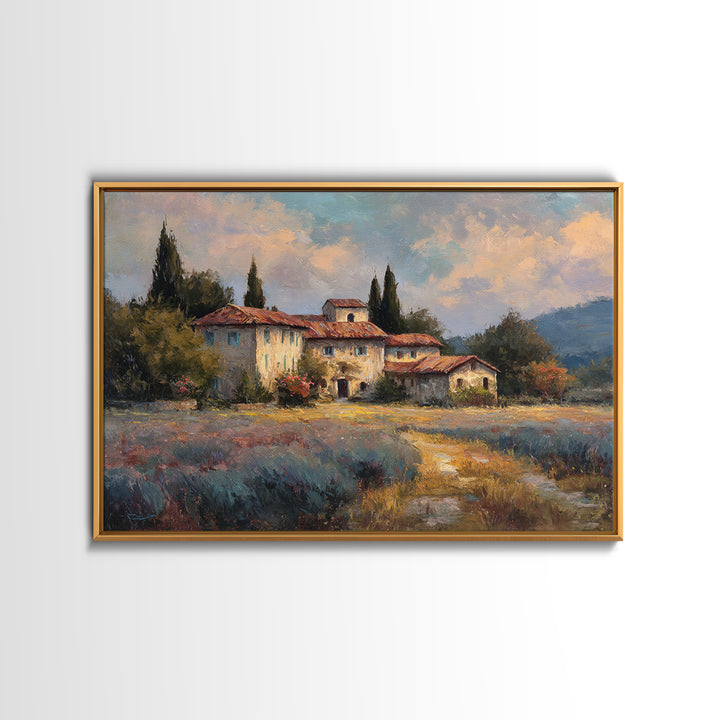 Lavender Field at Twilight Framed Canvas Print, Master Bedroom, Living Room Prints, Bedroom Decor, Fine Art, Sanctuary, MAS-3x2-46