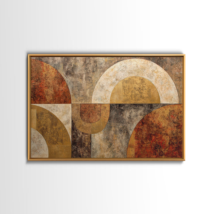 Gold Accented Abstract Arches Framed Canvas Print, Master Bedroom, Textured Painting, Bedroom Decor, Abstract Art, Sanctuary, MAS-3x2-60