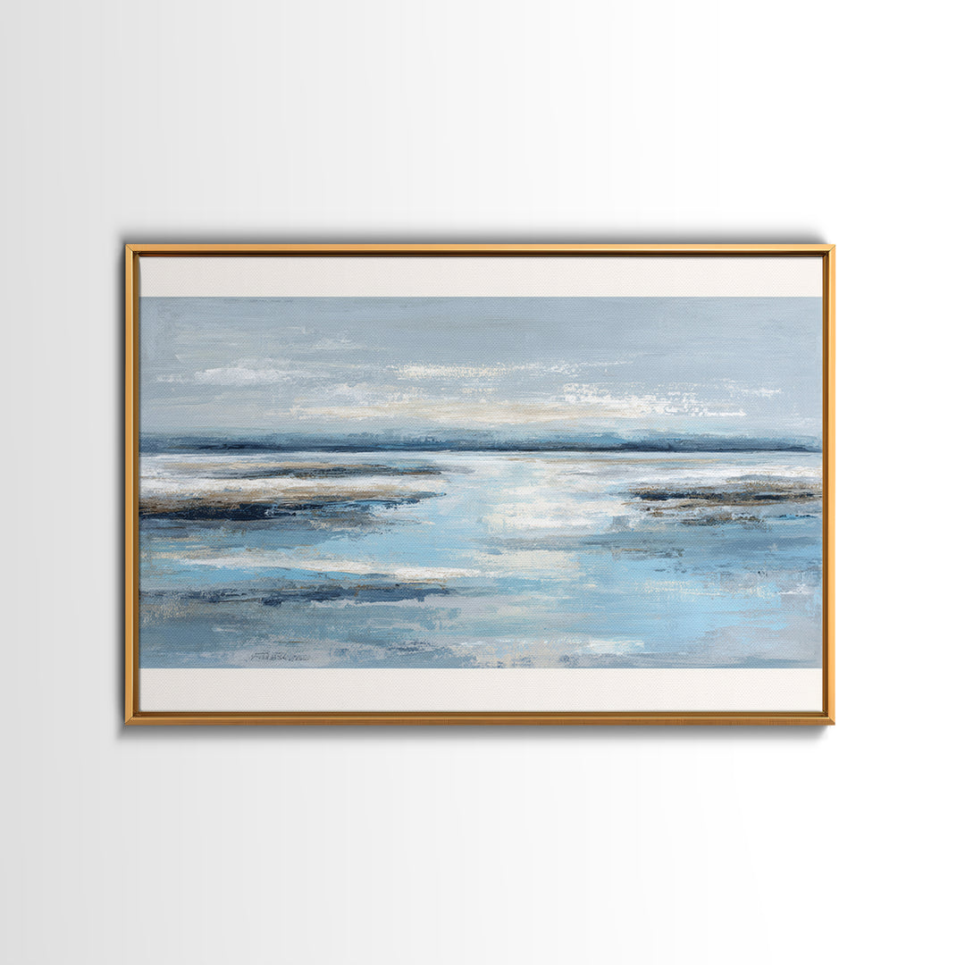 Hotel Coastal Landscape Canvas Print, Master Bedroom, Neutral Decor, Bedroom Decor, Oil Painting, Sanctuary, Home Decor, MAS-3x2-73