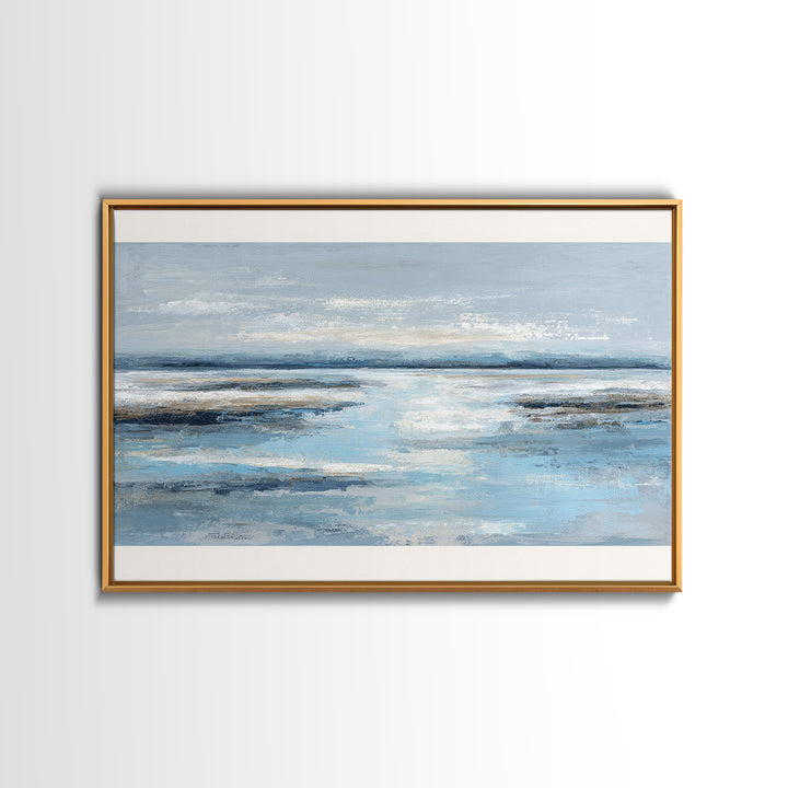 Hotel Coastal Landscape Canvas Print, Master Bedroom, Neutral Decor, Bedroom Decor, Oil Painting, Sanctuary, Home Decor, MAS-3x2-73