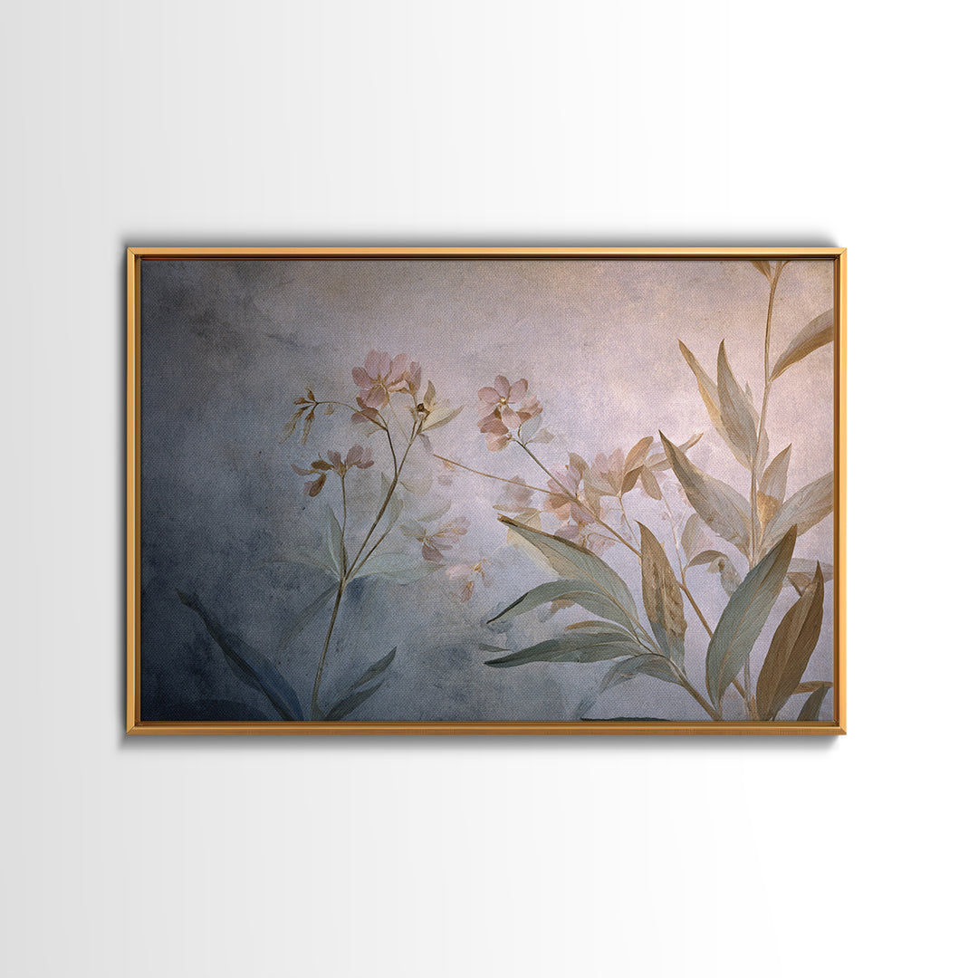Dreamy Celestial Moon and Botanical Composition Framed Canvas Print, Master Bedroom, Wall Decor, Bedroom Decor, Sanctuary, MAS-3x2-87