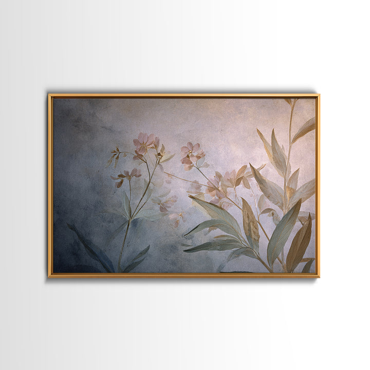 Dreamy Celestial Moon and Botanical Composition Framed Canvas Print, Master Bedroom, Wall Decor, Bedroom Decor, Sanctuary, MAS-3x2-87