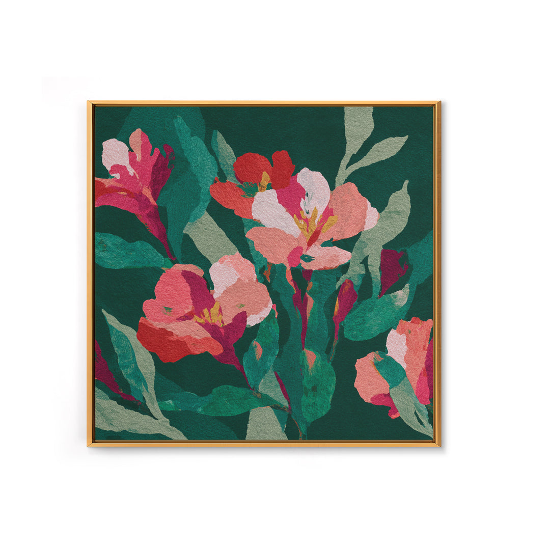 Matisse Inspired Cutouts with Vivid Floral Motifs Canvas Print, Maximalist Art, Retro Wall Art, Living Room Decor, Maximal, MAX-1x1-10