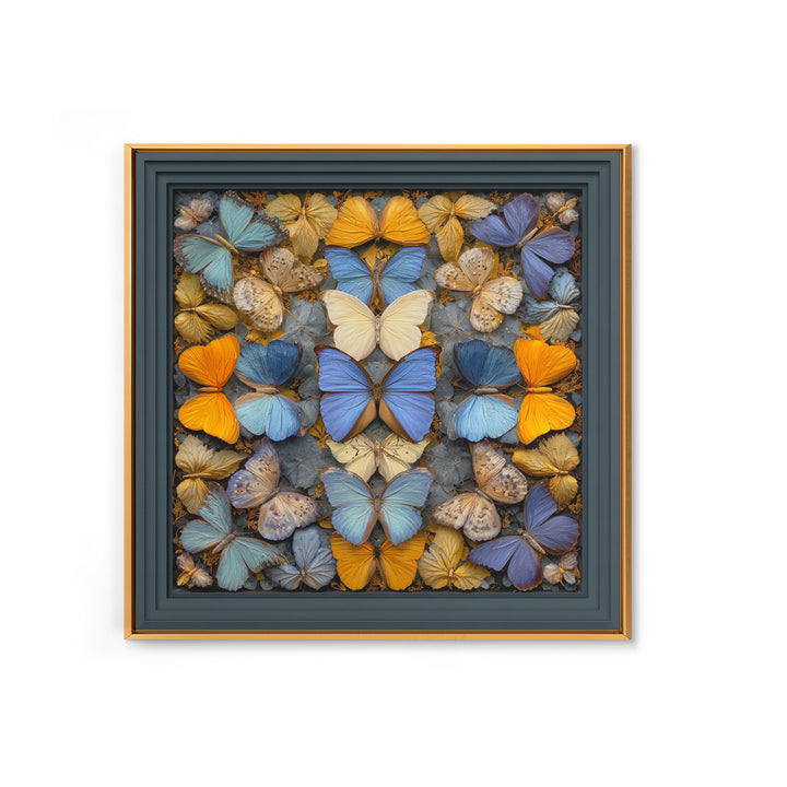 Framed Butterfly Collection Canvas Print, Maximalist Art, Art Nouveau, Living Room Decor, Maximal, Living Room Wall Art, MAX-1x1-23