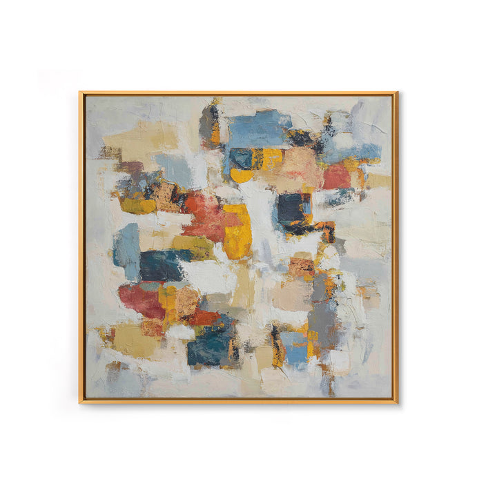 Chaotic Joyful Abstract Framed Canvas Print, Maximalist Art, Modern Art, Living Room Decor, Fine Art, Maximal, MAX-1x1-46