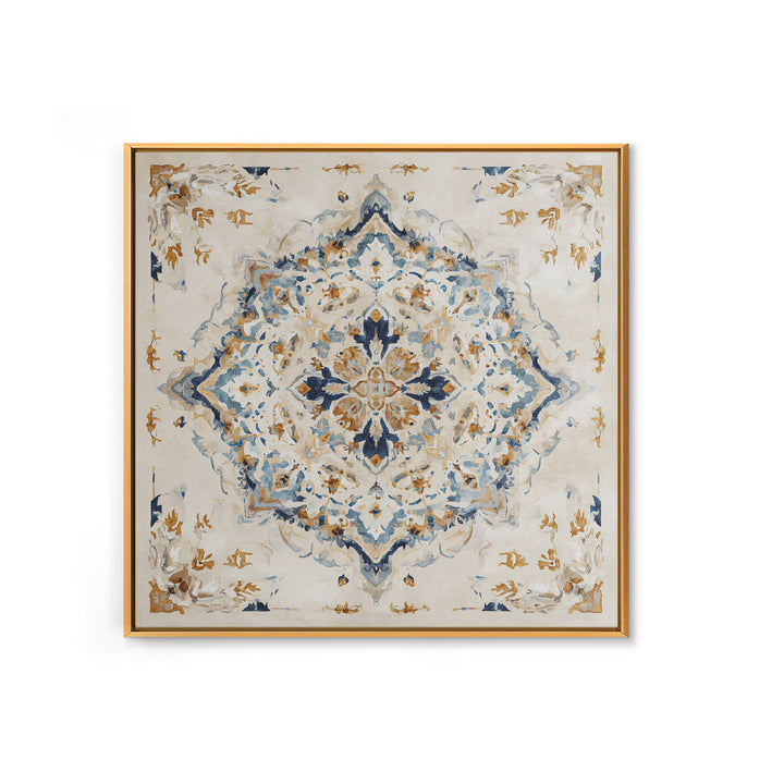 Bohemian Textile Pattern Framed Canvas Print, Maximalist Art, Modern Wall Art, Living Room Decor, Maximal, Statement Artwork, MAX-1x1-68