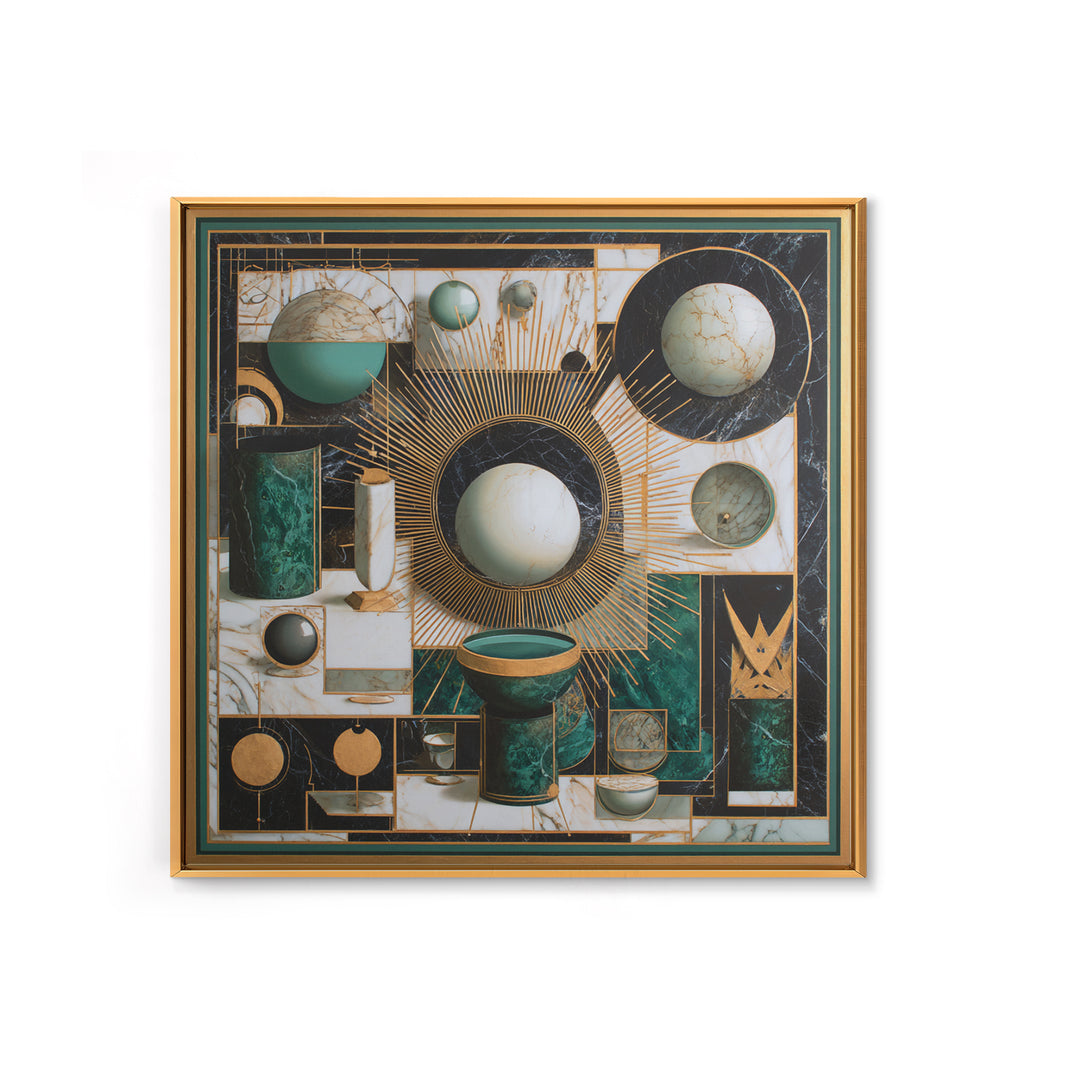 Surreal Room of Floating Objects as Decorative Canvas Print, Maximalist Art, Statement Artwork, Living Room Decor, Maximal, MAX-1x1-9