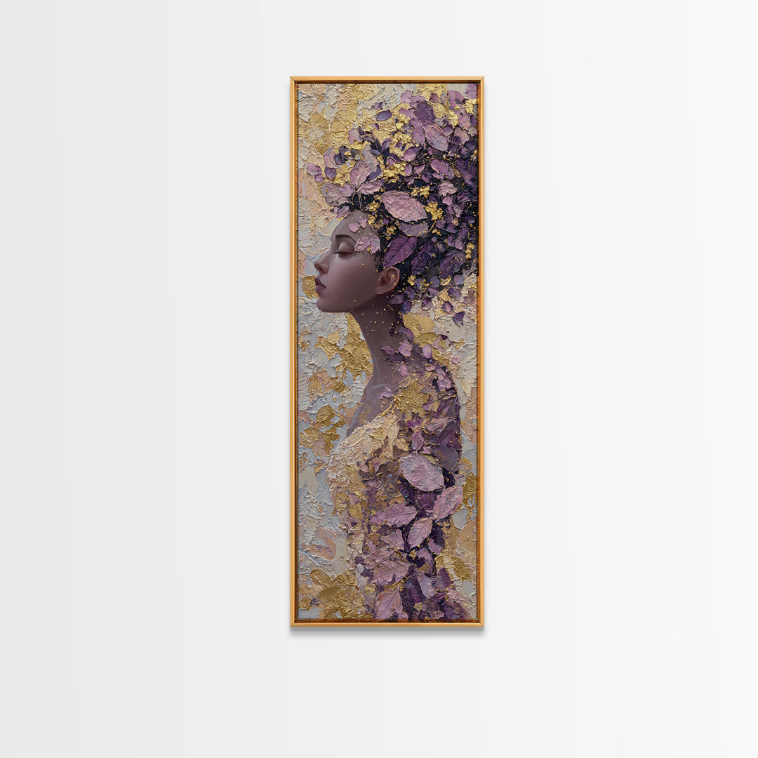 Patterned Moon Goddess Framed Canvas Print, Maximalist Art, Digital Art, Living Room Decor, Fine Art, Maximal, Pink Wall Art, MAX-1x3-36