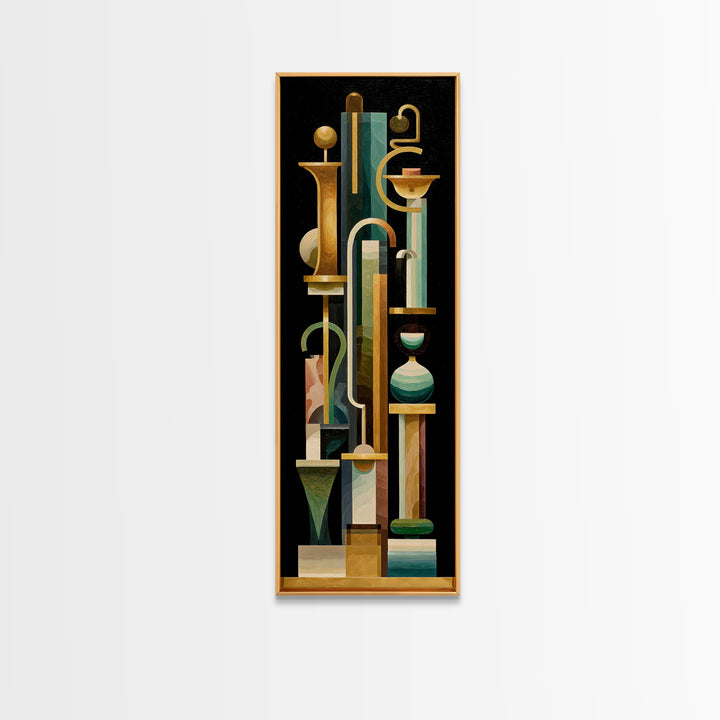 Surreal Room of Floating Objects as Decorative Framed Canvas Print, Maximalist Art, Wall Art, Living Room Decor, Oil Painting, MAX-1x3-69