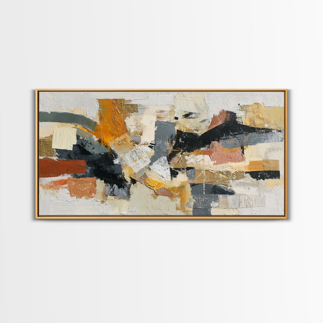 Chaotic Joyful Abstract Framed Canvas Print, Maximalist Art, Room Decor, Living Room Decor, Abstract Art, Maximal, MAX-2x1-18