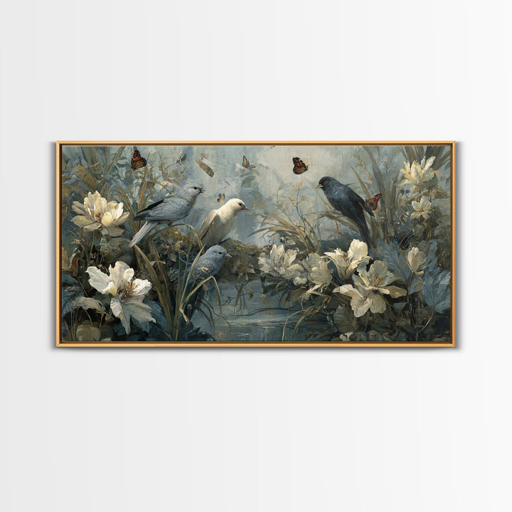 Explosive Floral Jungle Canvas Print, Maximalist Art, Printable Wall Art, Living Room Decor, Fine Art, Maximal, Dopamine Decor, MAX-2x1-21