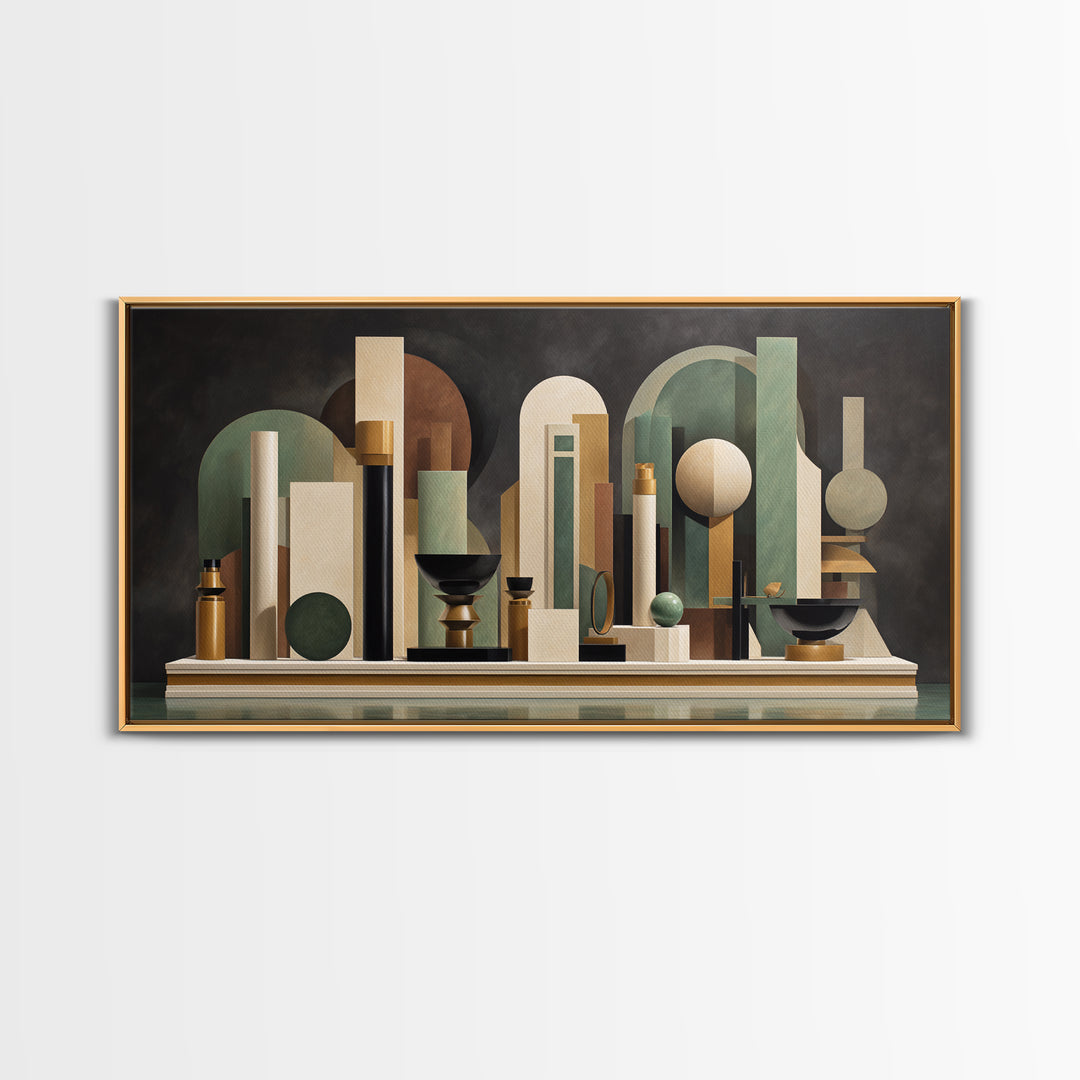 Surreal Room of Floating Objects as Decorative Canvas Print, Maximalist Art, Digital Wall Art, Living Room Decor, Maximal, MAX-2x1-29