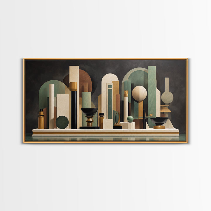 Surreal Room of Floating Objects as Decorative Canvas Print, Maximalist Art, Digital Wall Art, Living Room Decor, Maximal, MAX-2x1-29