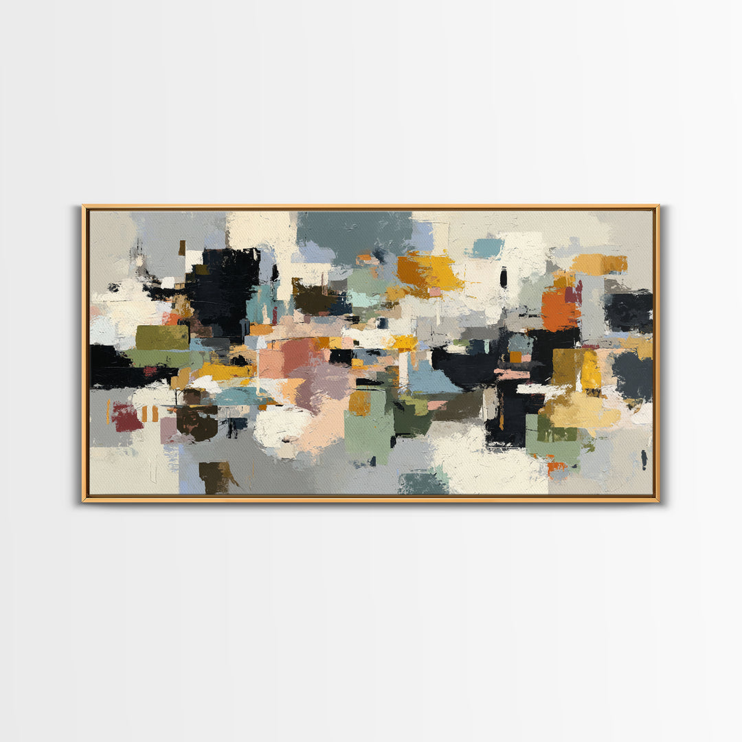 Chaotic Joyful Abstract Framed Canvas Print, Maximalist Art, Room Decor, Living Room Decor, Abstract Art, Maximal, MAX-2x1-42