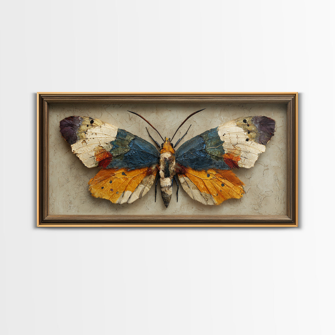 Framed Butterfly Collection Framed Canvas Print, Maximalist Art, Original Painting, Living Room Decor, Fine Art, Maximal, MAX-2x1-43