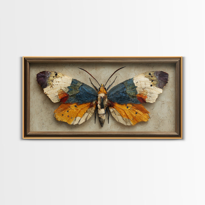 Framed Butterfly Collection Framed Canvas Print, Maximalist Art, Original Painting, Living Room Decor, Fine Art, Maximal, MAX-2x1-43