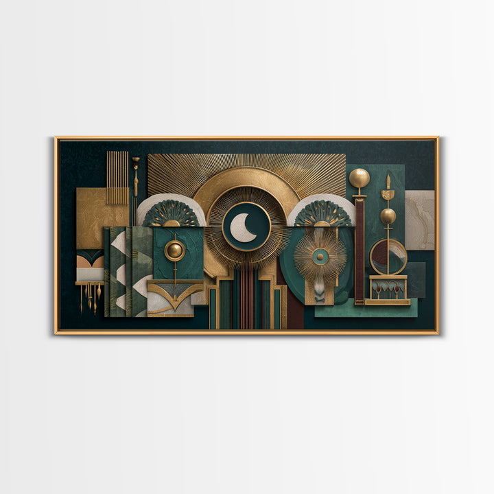 Surreal Room of Floating Objects as Decorative Canvas Print, Maximalist Art, Digital Wall Art, Living Room Decor, Maximal, MAX-2x1-5