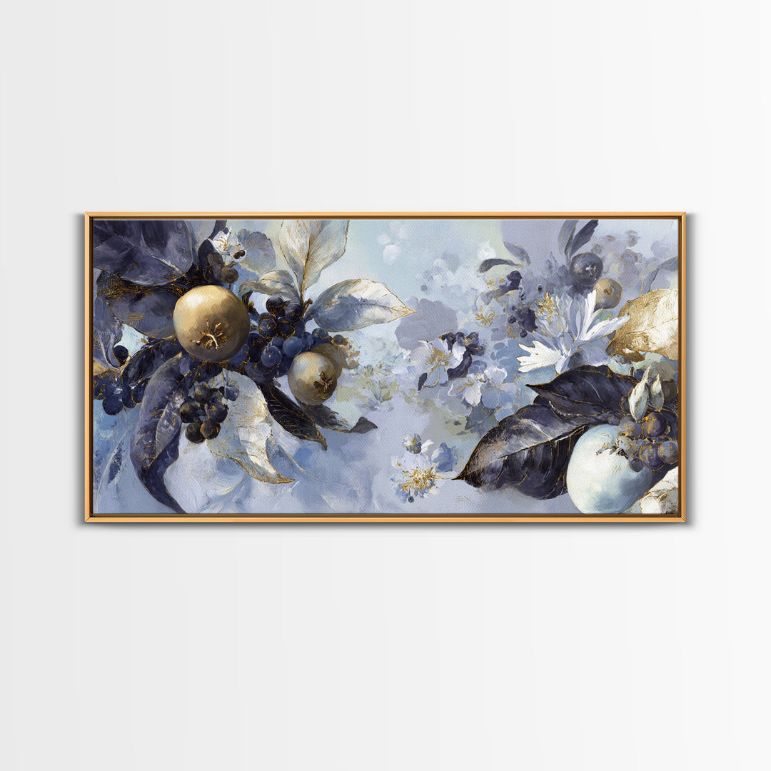 Rococo Fruit Feast Framed Canvas Print, Maximalist Art, Digital Prints, Living Room Decor, Fine Art, Maximal, Abstract Wall Art, MAX-2x1-83