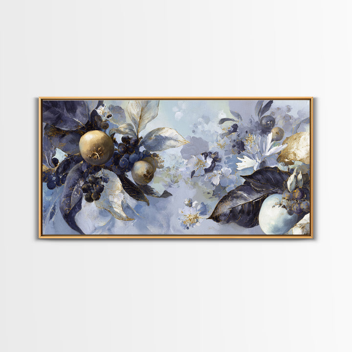Rococo Fruit Feast Framed Canvas Print, Maximalist Art, Digital Prints, Living Room Decor, Fine Art, Maximal, Abstract Wall Art, MAX-2x1-83